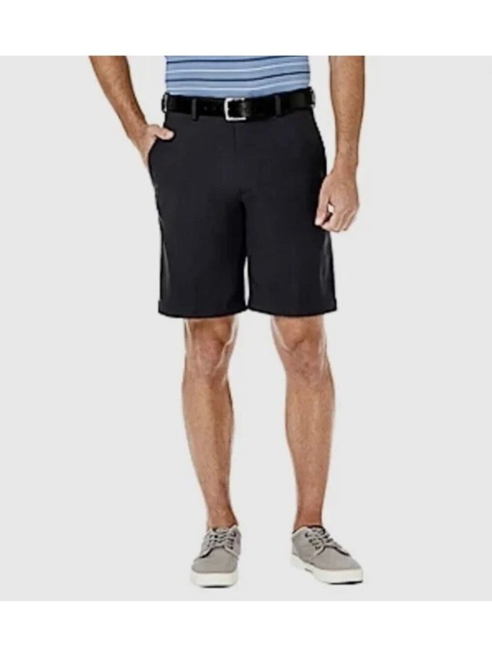 NWT Haggar Men's 34 Black Performance Shorts Stretch Fabric Moisture Wicking